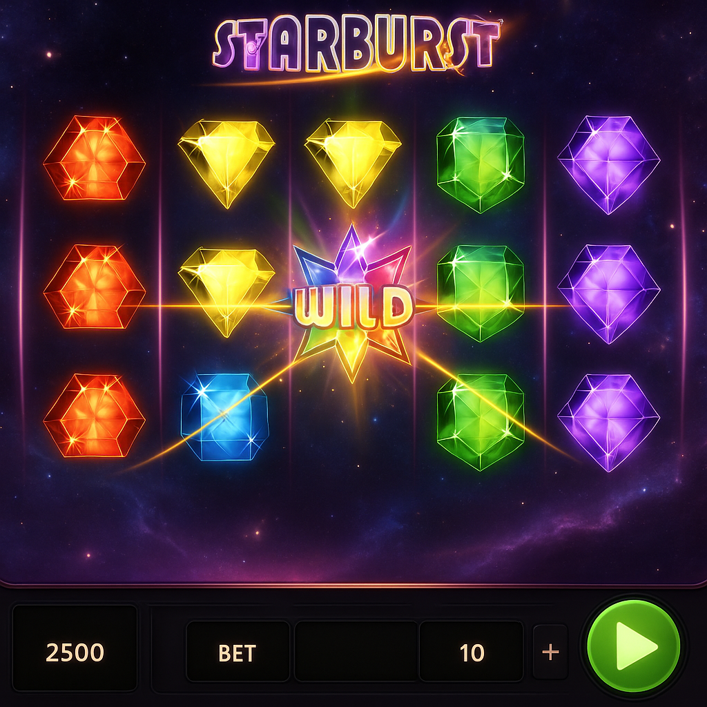 PowBet - Starburst Slot Game - Gemmes Scintillantes